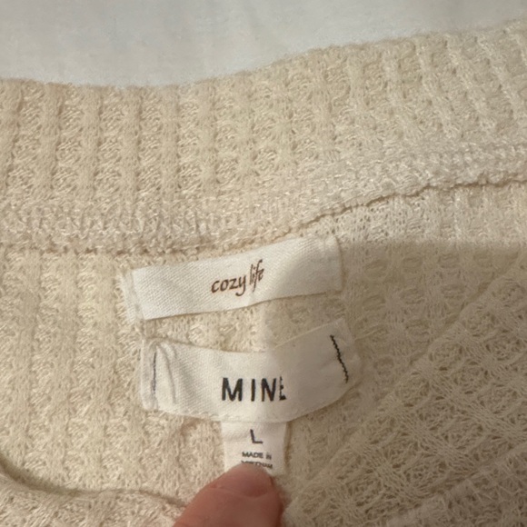 Mine Cream Ribbed Lounge Set - Picture 2 of 2